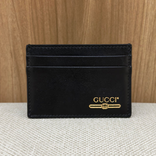 Gucci Logo Leather Card Case - Black