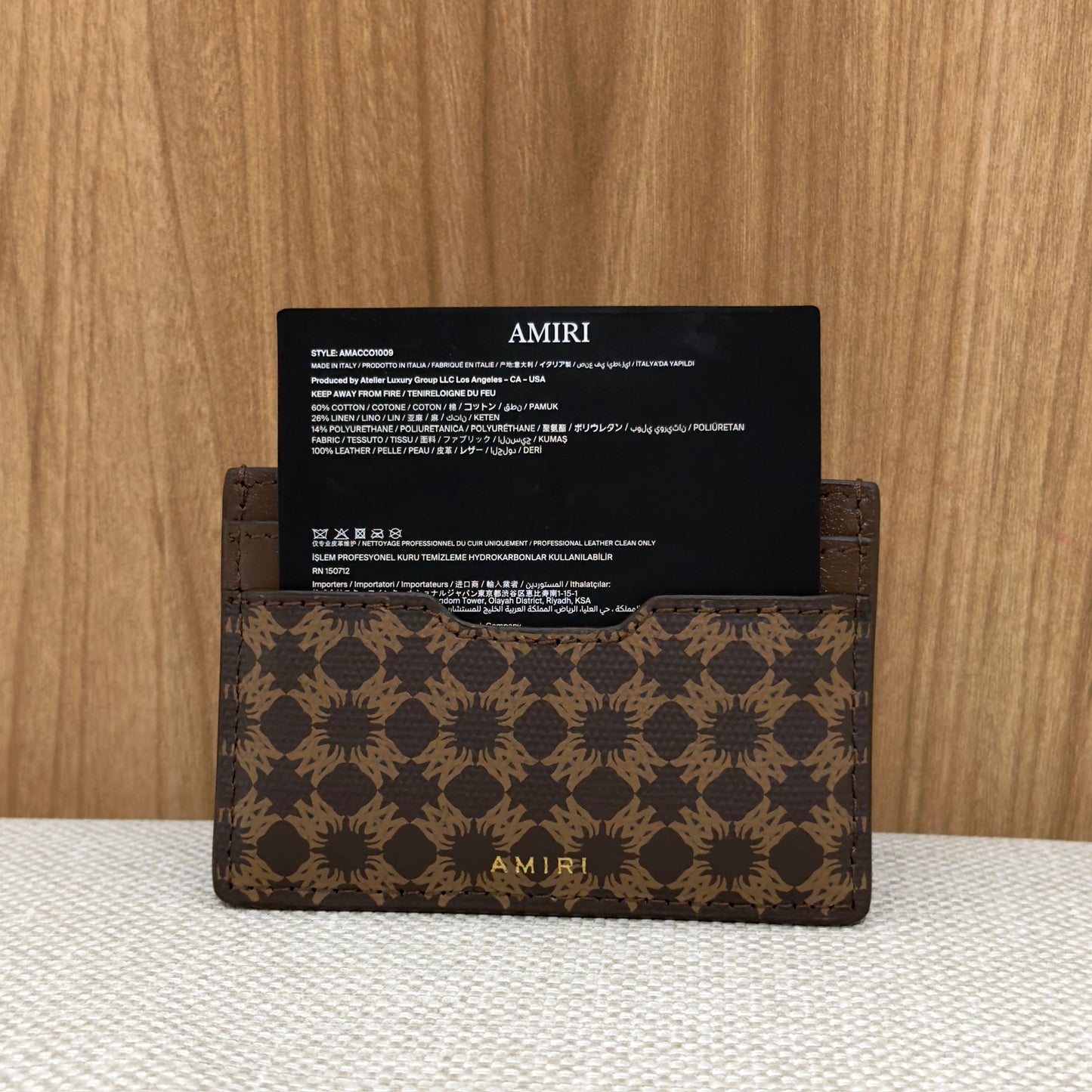 Amiri MA Quad Card Holder - Brown