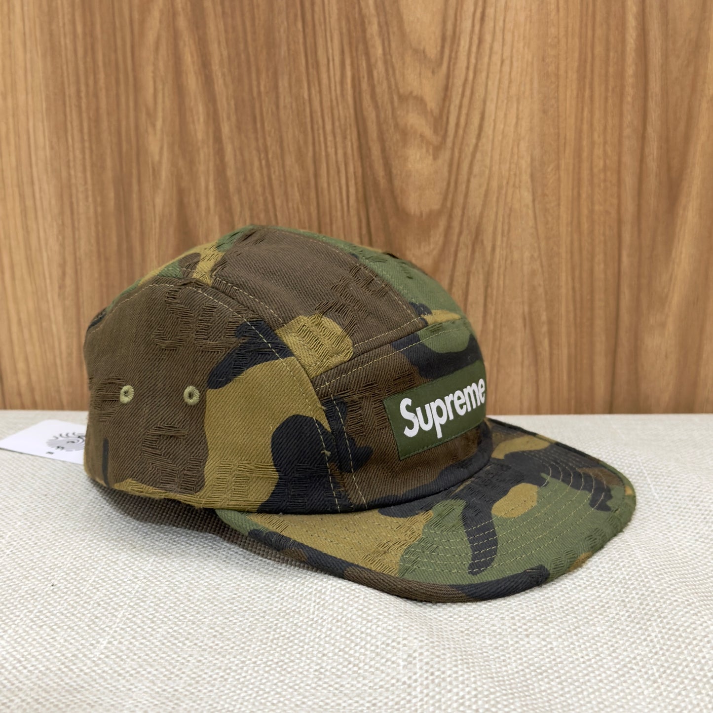 Supreme Jacquard Logos Denim Cap - Woodland Camo