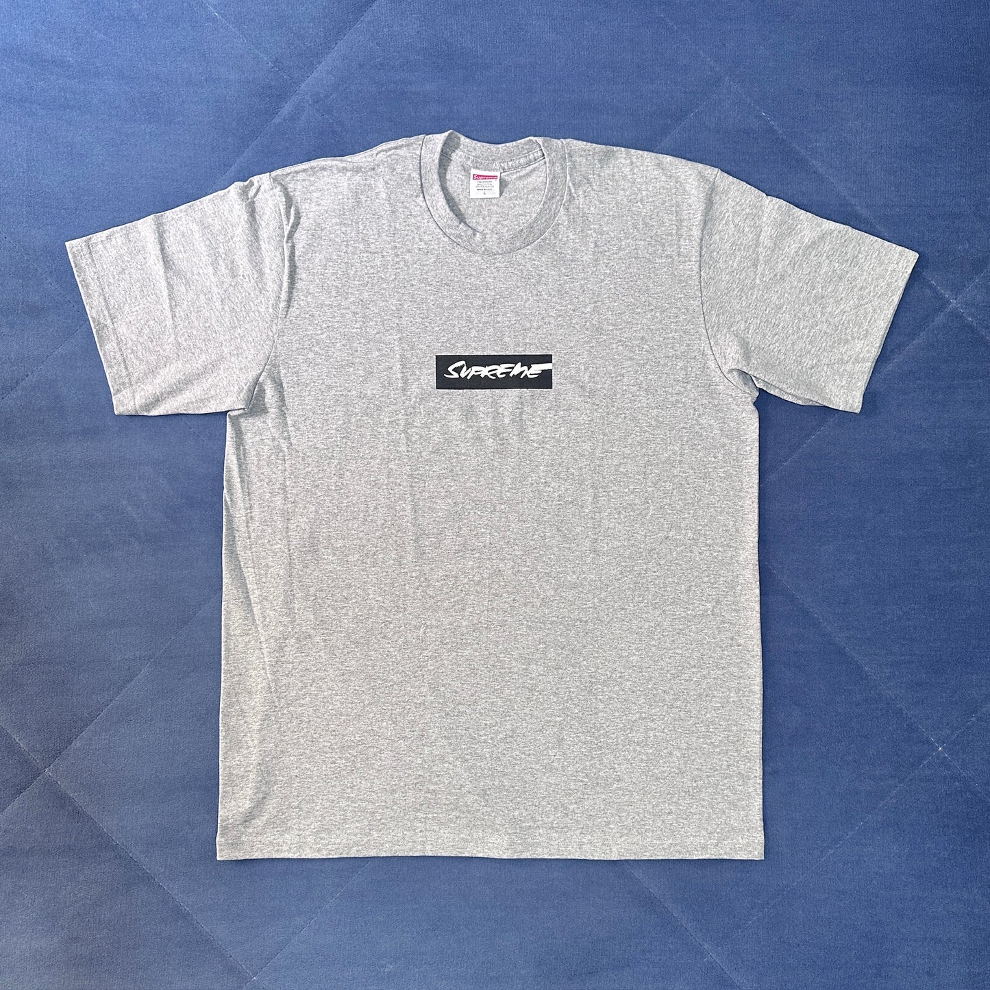 Supreme Futura Box Logo Tee - Heather Grey