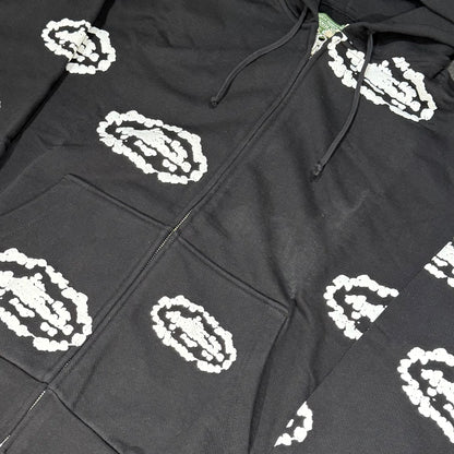 Denim Tears x Corteiz Island Wreath Zip Hoodie - Black