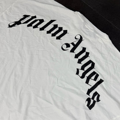 Palm Angels Back Curved Logo Tee - White