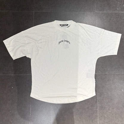 Palm Angels Back Curved Logo Tee - White