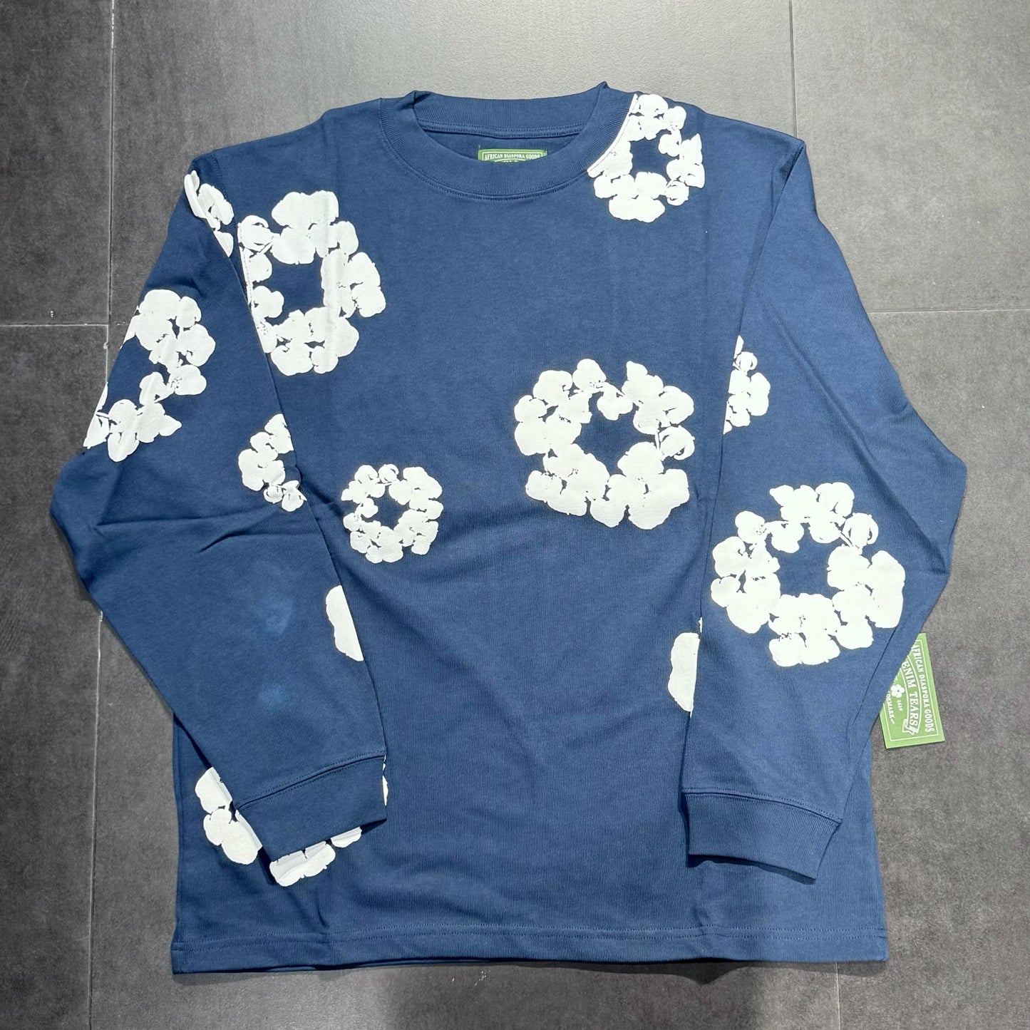 Denim Tears The Cotton Wreath Long Sleeve - Navy