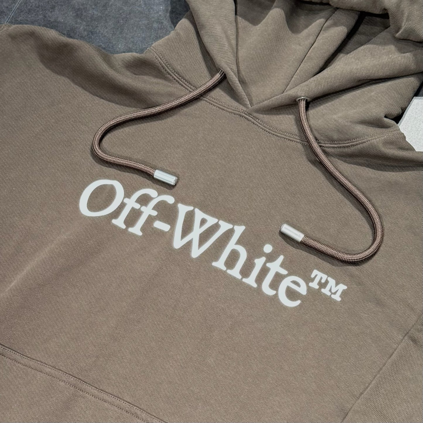 Off White Big Bookish Hoodie - Chocolate