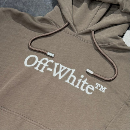Off White Big Bookish Hoodie - Chocolate