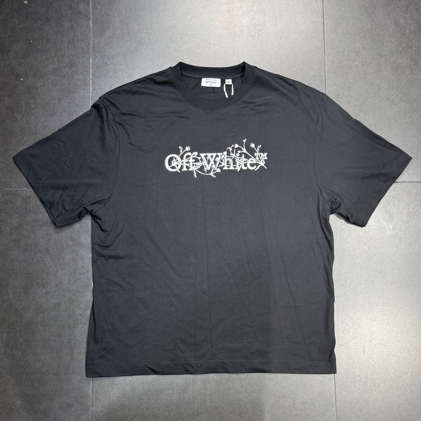 Off White Bookish Flower Skate Tee - Black
