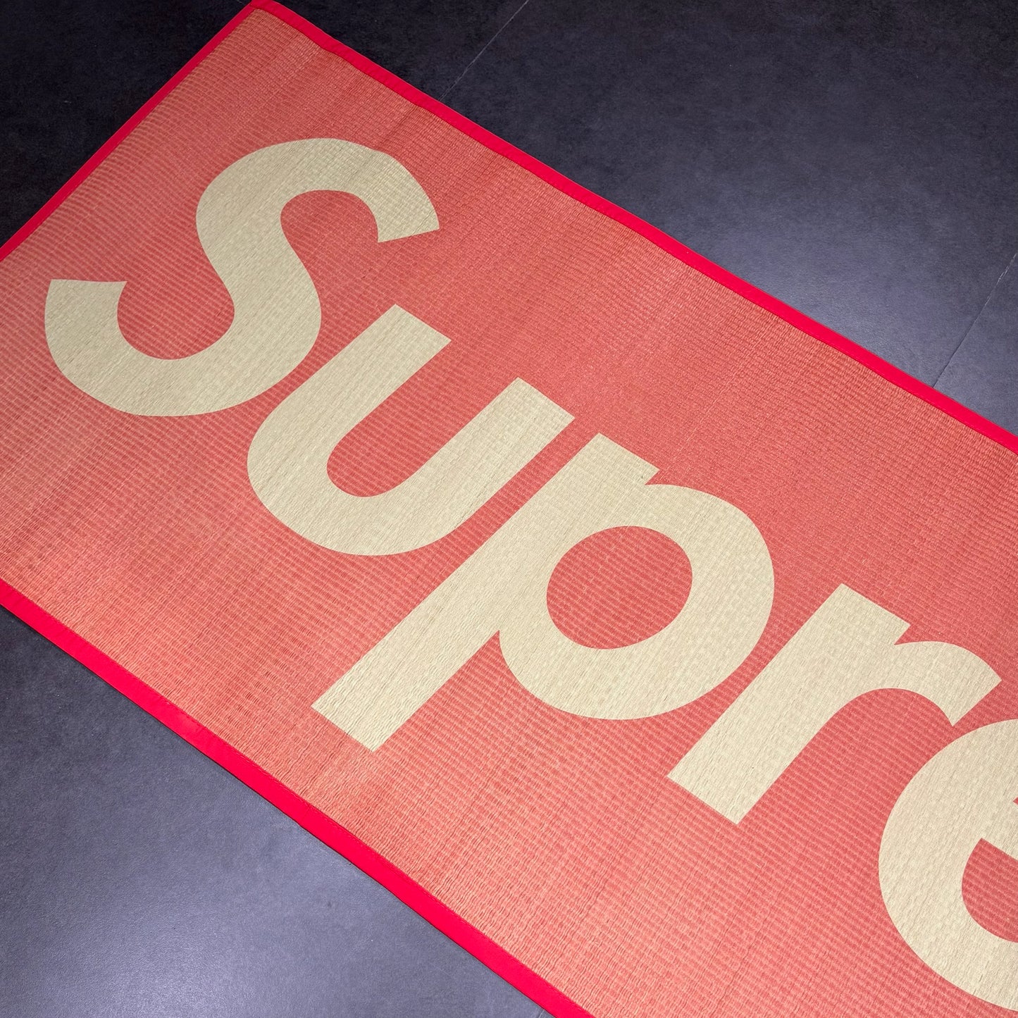 Supreme Woven Straw Mat - Red