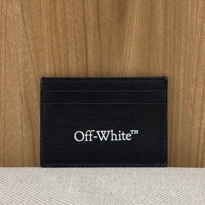 Off-White Printed Leather Cardholder - Black