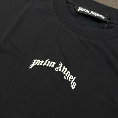 Palm Angels Back Curved Logo Tee - Black