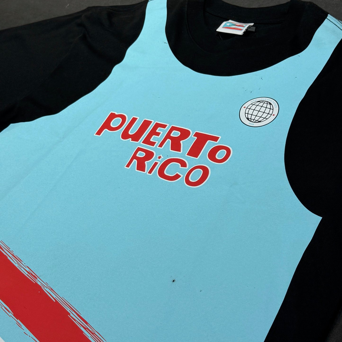 Bad Bunny Merch Puerto Rico Jersey Tee - Black & Blue