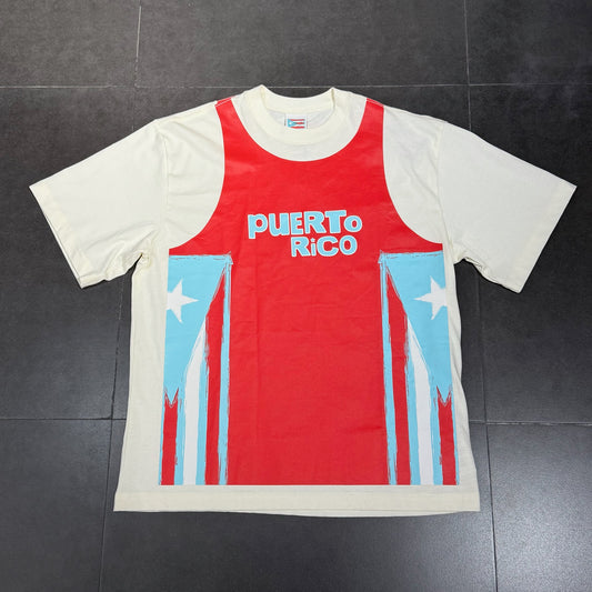 Bad Bunny Merch Puerto Rico Jersey Tee - Cream