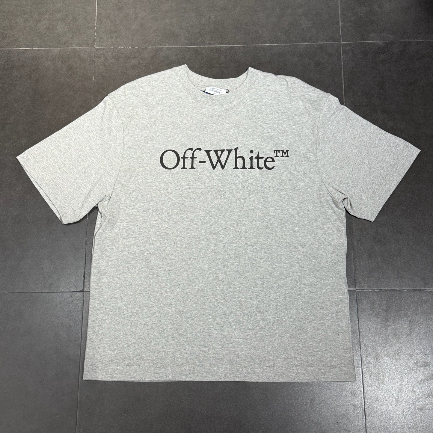 Off White Big Bookish Skate Tee - Grey & Black