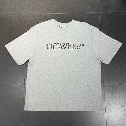 Off White Big Bookish Skate Tee - Grey & Black