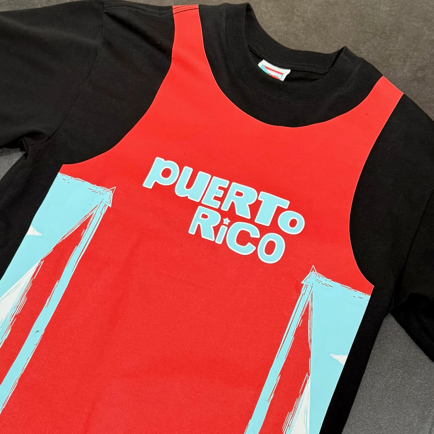 Bad Bunny Merch Puerto Rico Jersey Tee - Black & Red